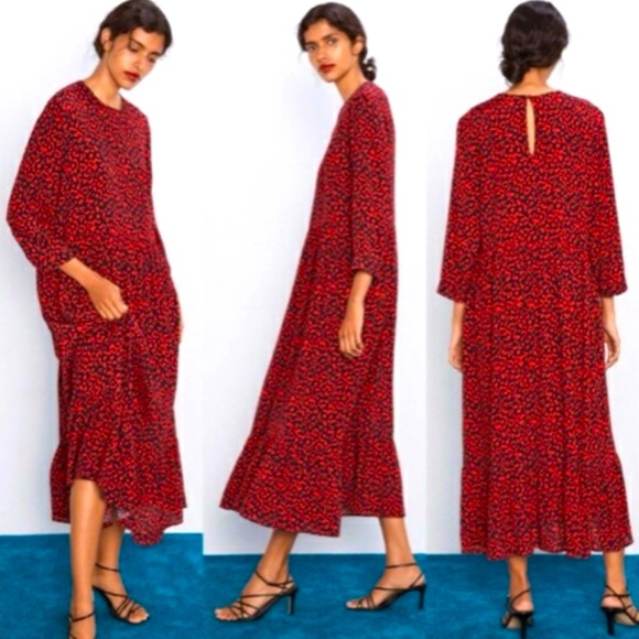 ZARA VIRAL POLKA DRESS BUT IN LEOPARD - Picture 1 of 5